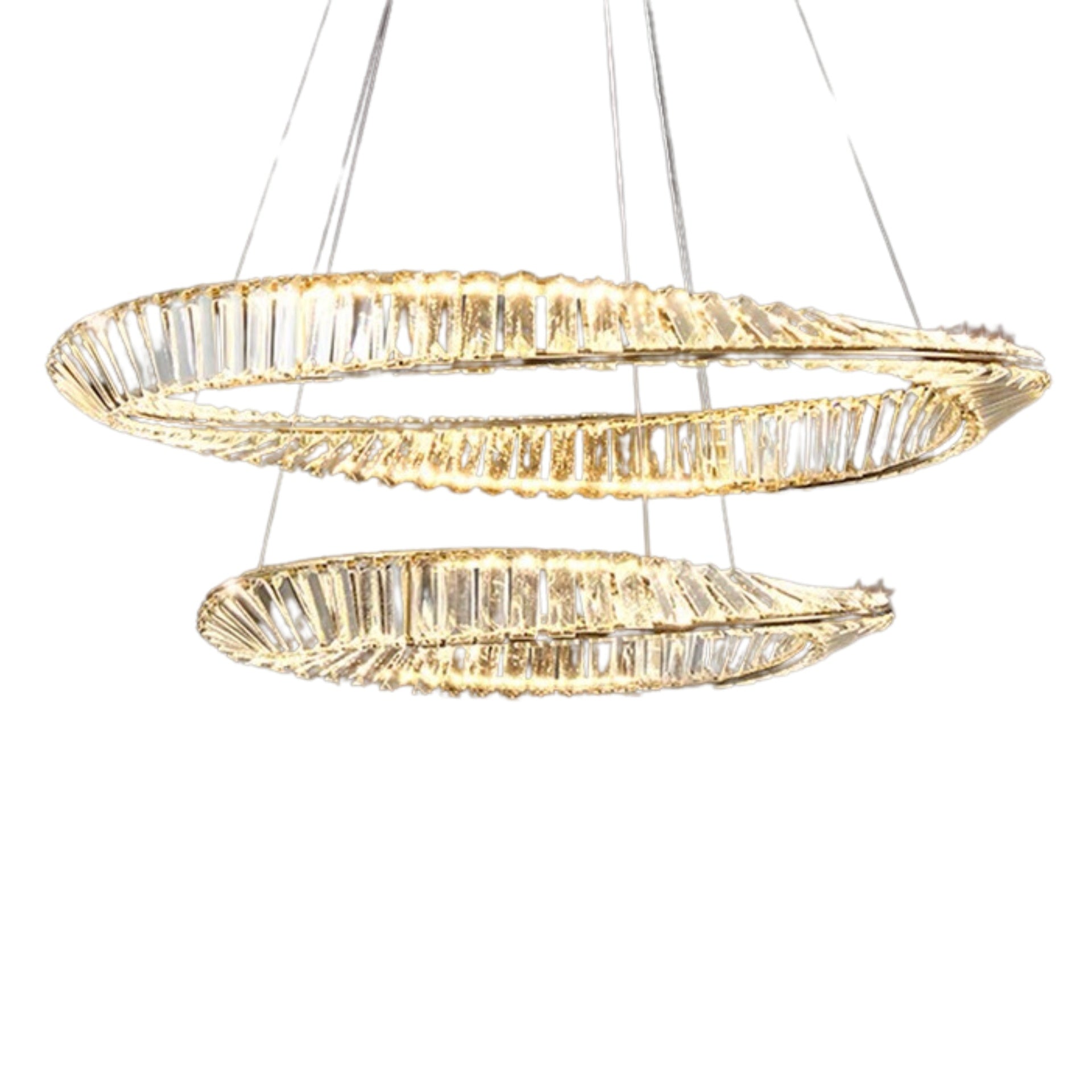 Pendant Lamp Crystal Double Ring D31in D24in LED 3000k 32W 120v/60Hz