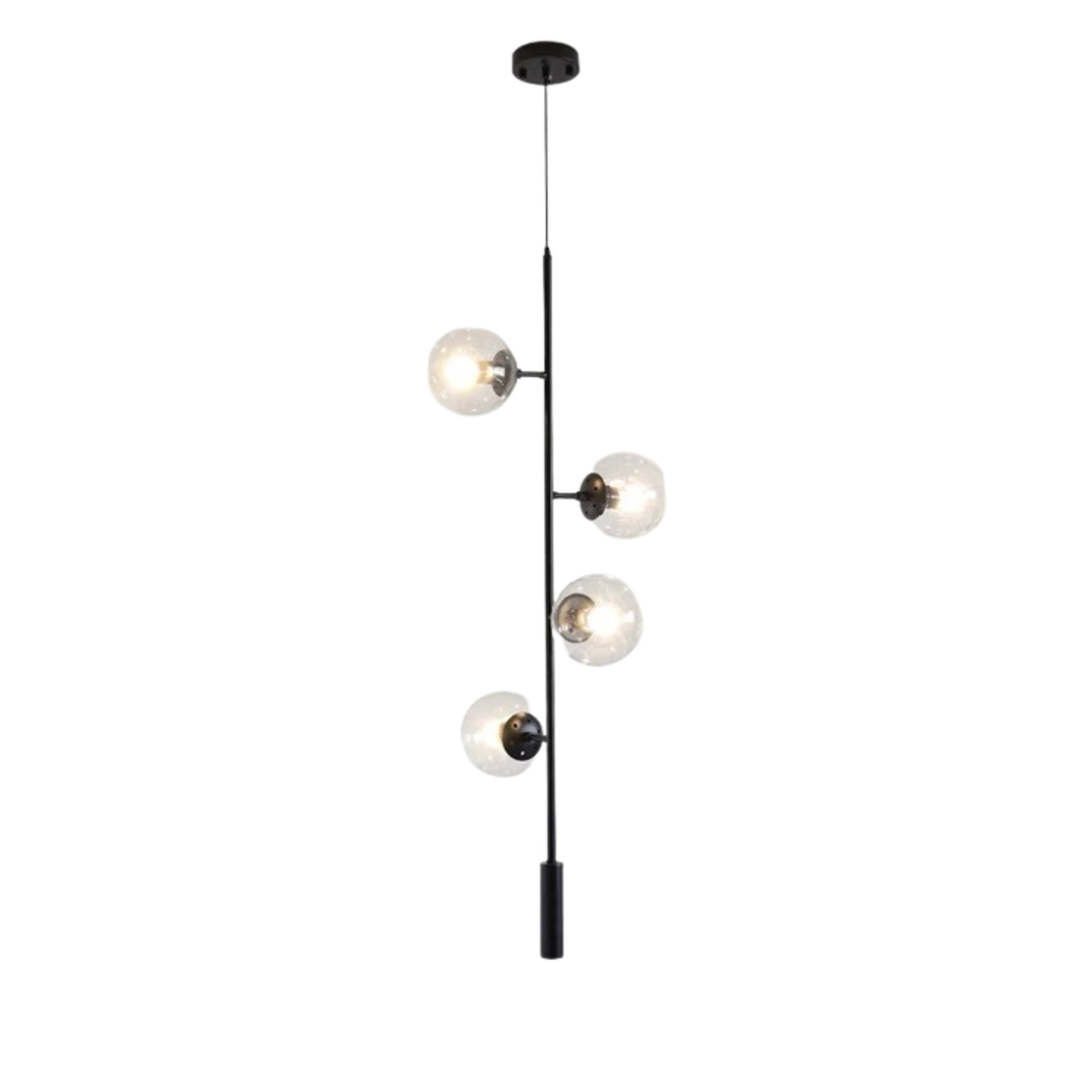 Black Pendant with 4 Fume Globes 4xE27-G45 120v/60Hz