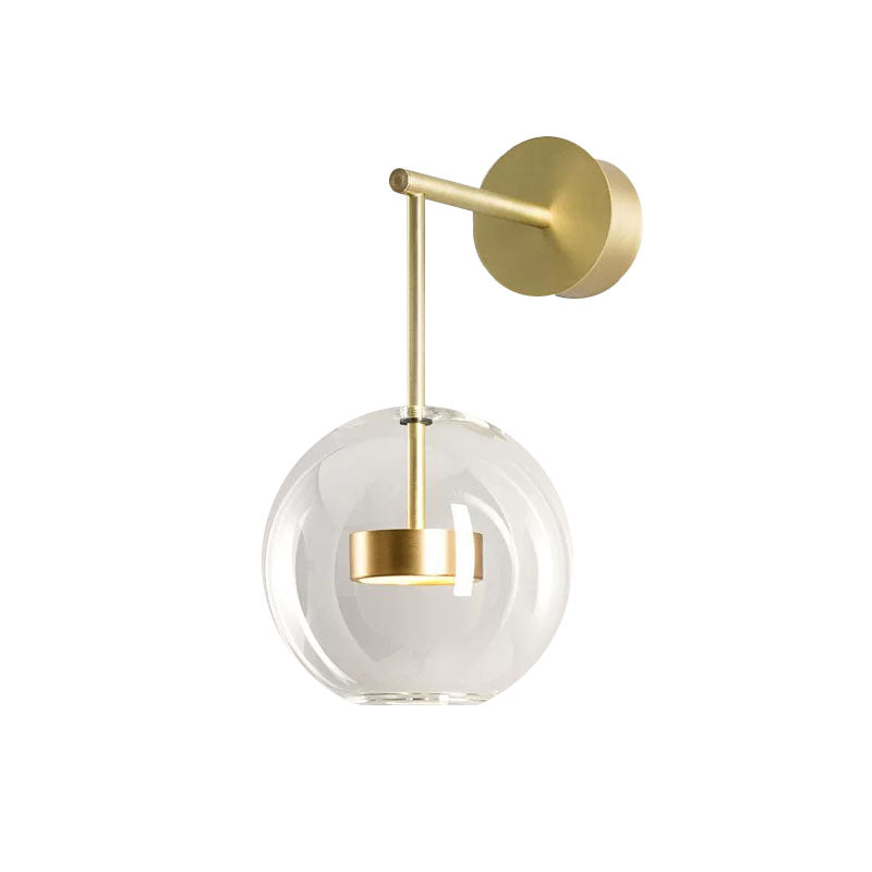 Gold Wall Light Globo Clear H40cm 10W LED 3000K 120v/60Hz