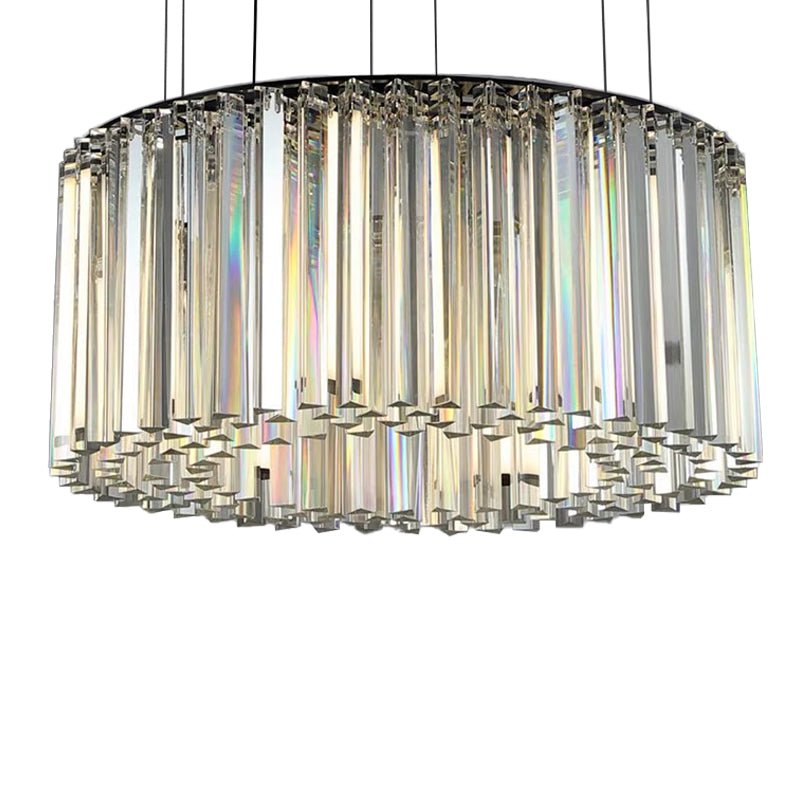Pendant Lamp Black with Crystal D26in E12x12 120v/60Hz