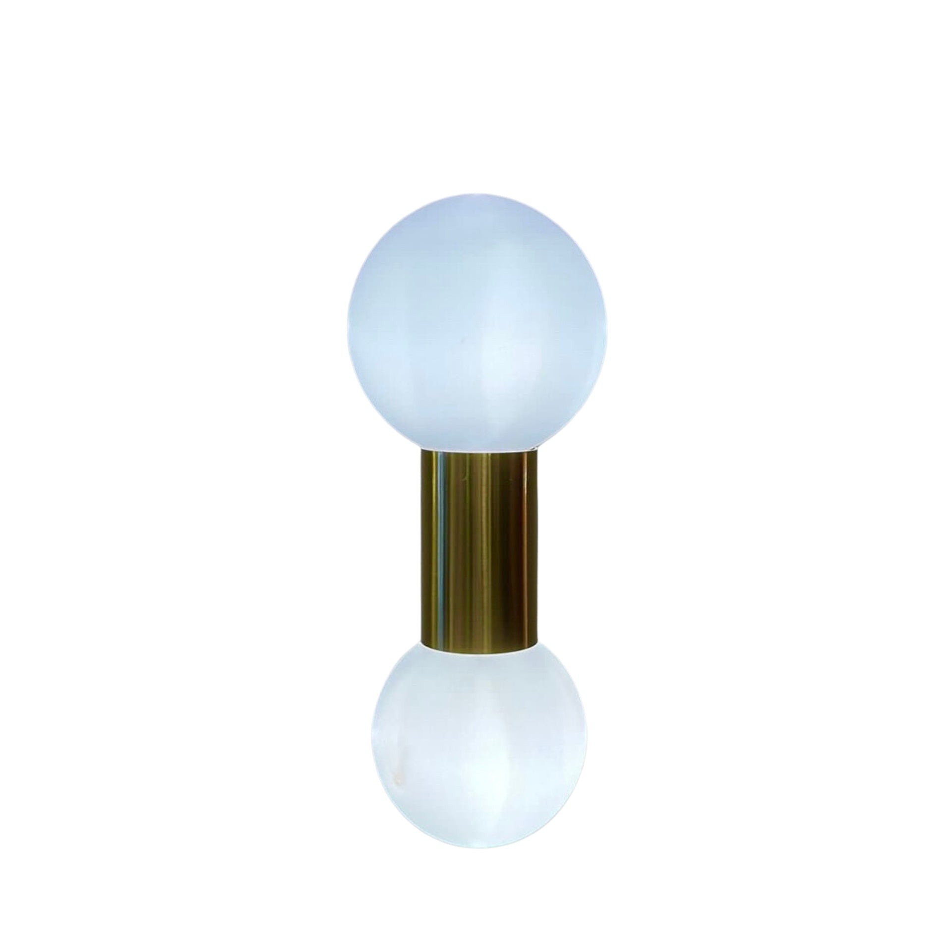 Gold Wall Light with Two Frosted Globes L7in G9x2 120v/60Hz