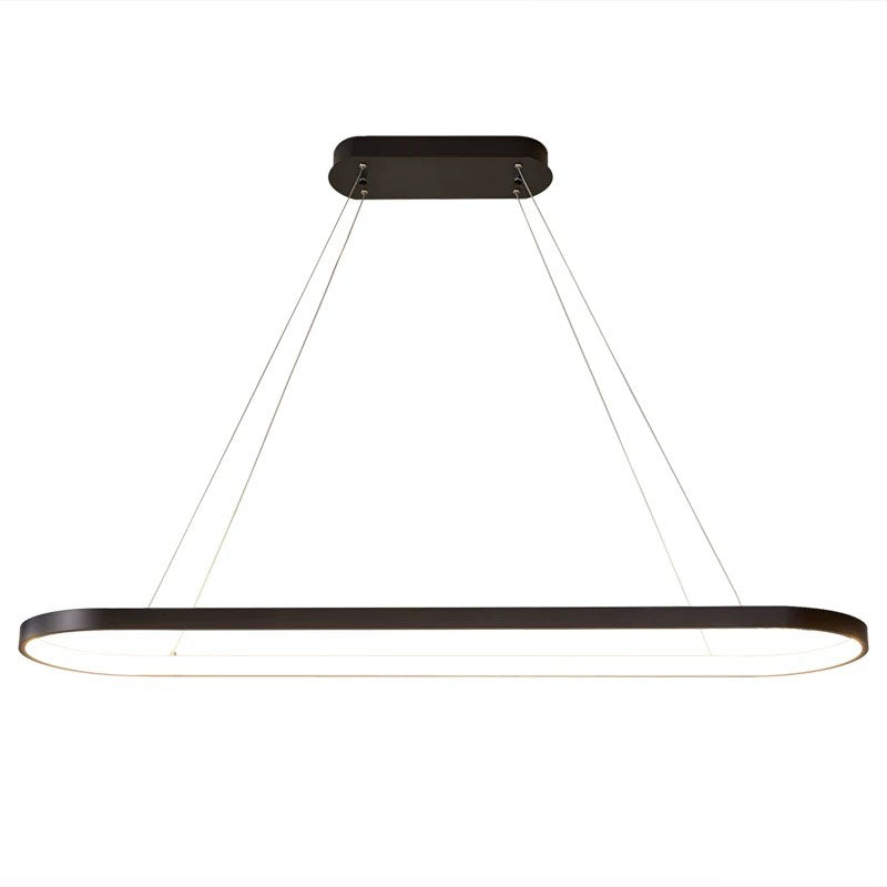 Pendant Lamp Black Oval 42W LED 3000k 59 inch 120v/60Hz