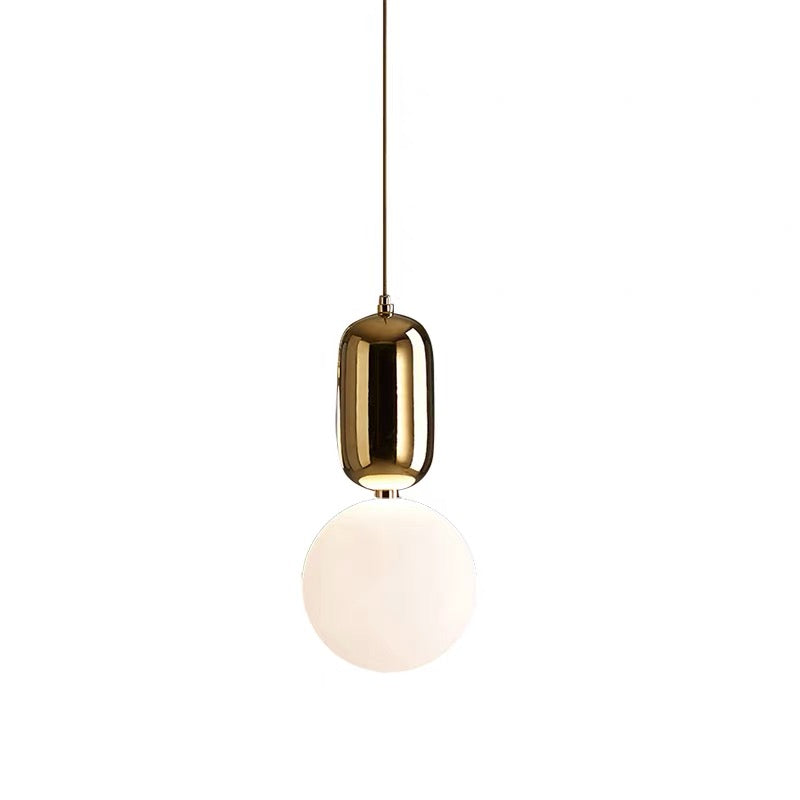 Pendant With Gold Base And White Globe 1xG9 120v/60hz