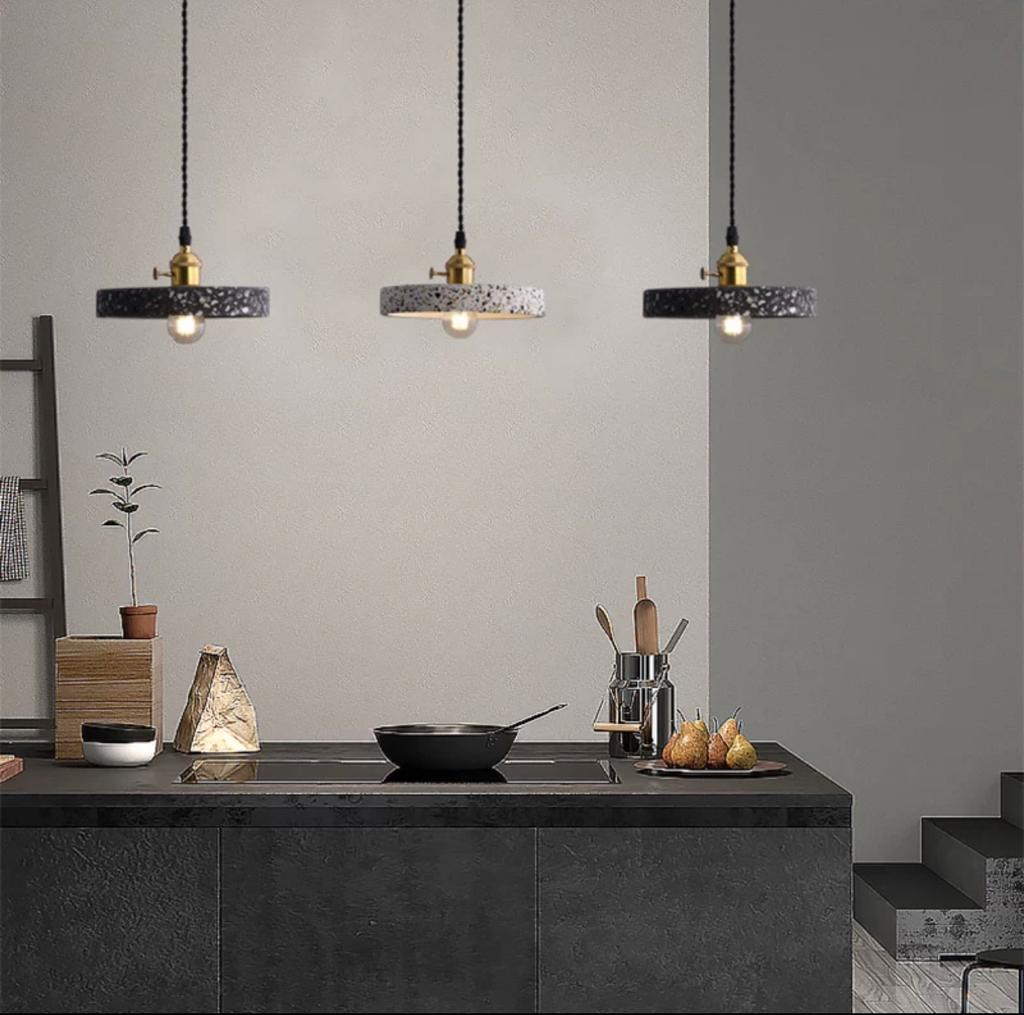 Pendant Lamp Black Stone E27x1 120v/60Hz