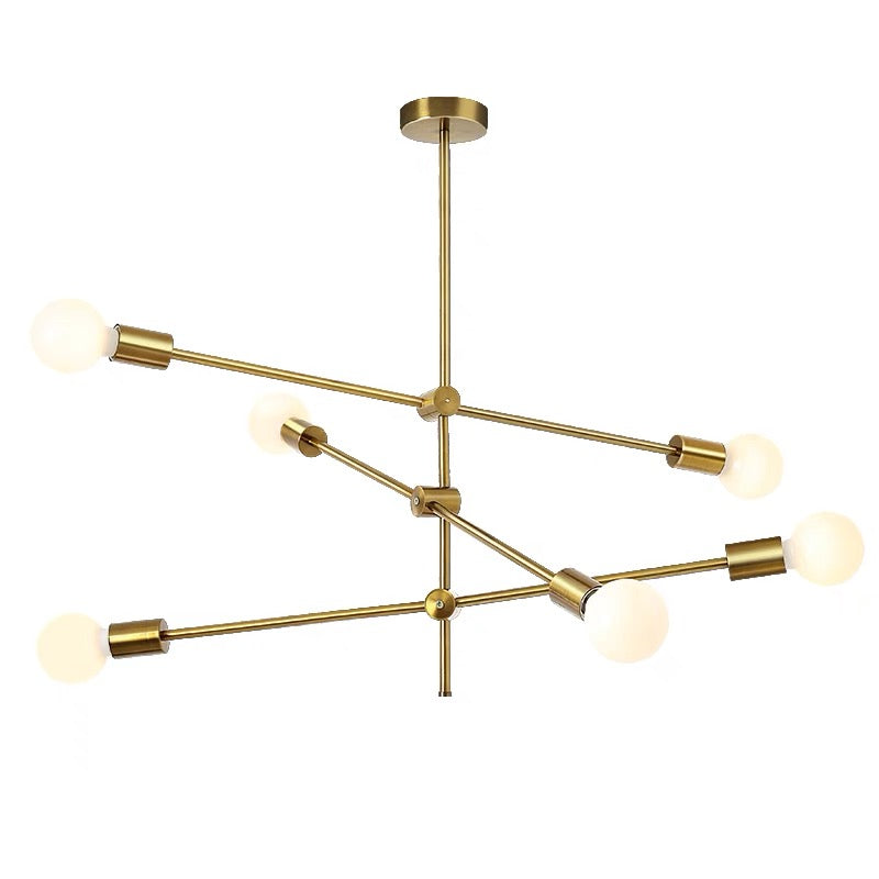 Pendant Lamp Gold With 6 E26 Sockets Bulbs E26 120v/60Hz