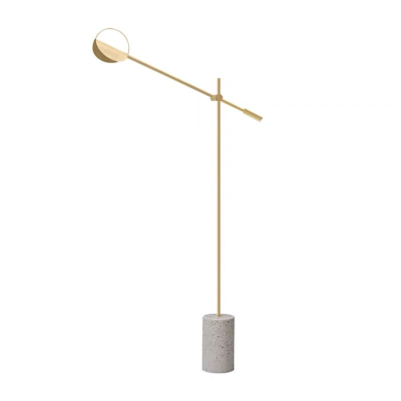 Floor Lamp Gold Iron with White Stone Base H65in LED 5W 3000K 120v/60Hz