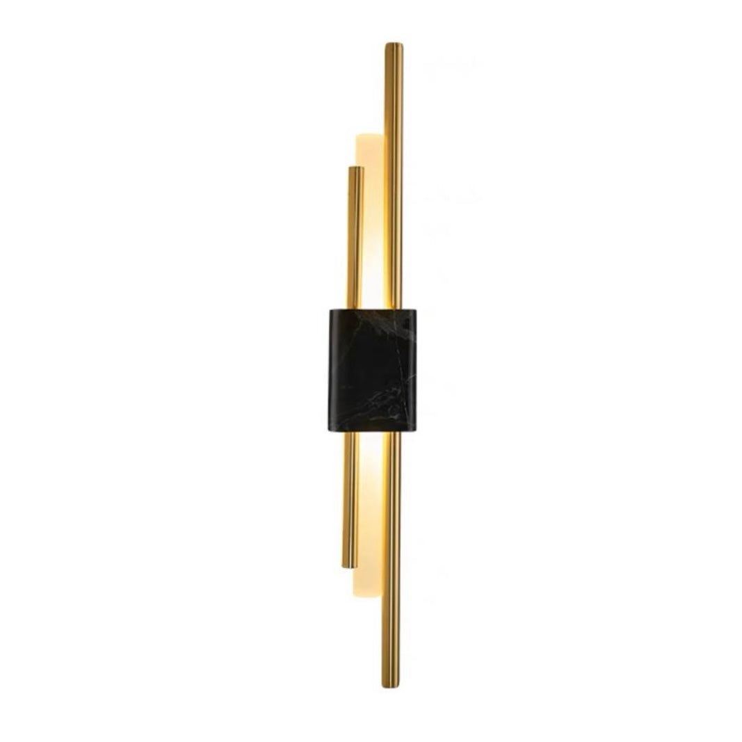Golden Wall Light with Black Marble H21in 5W LED 3000K 120v/60Hz