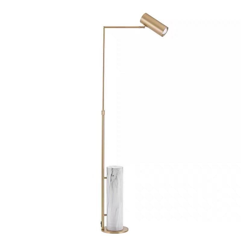 Floor Lamp Gold Iron with White Stone Base H63in LED 12W 3000K 120v/60Hz