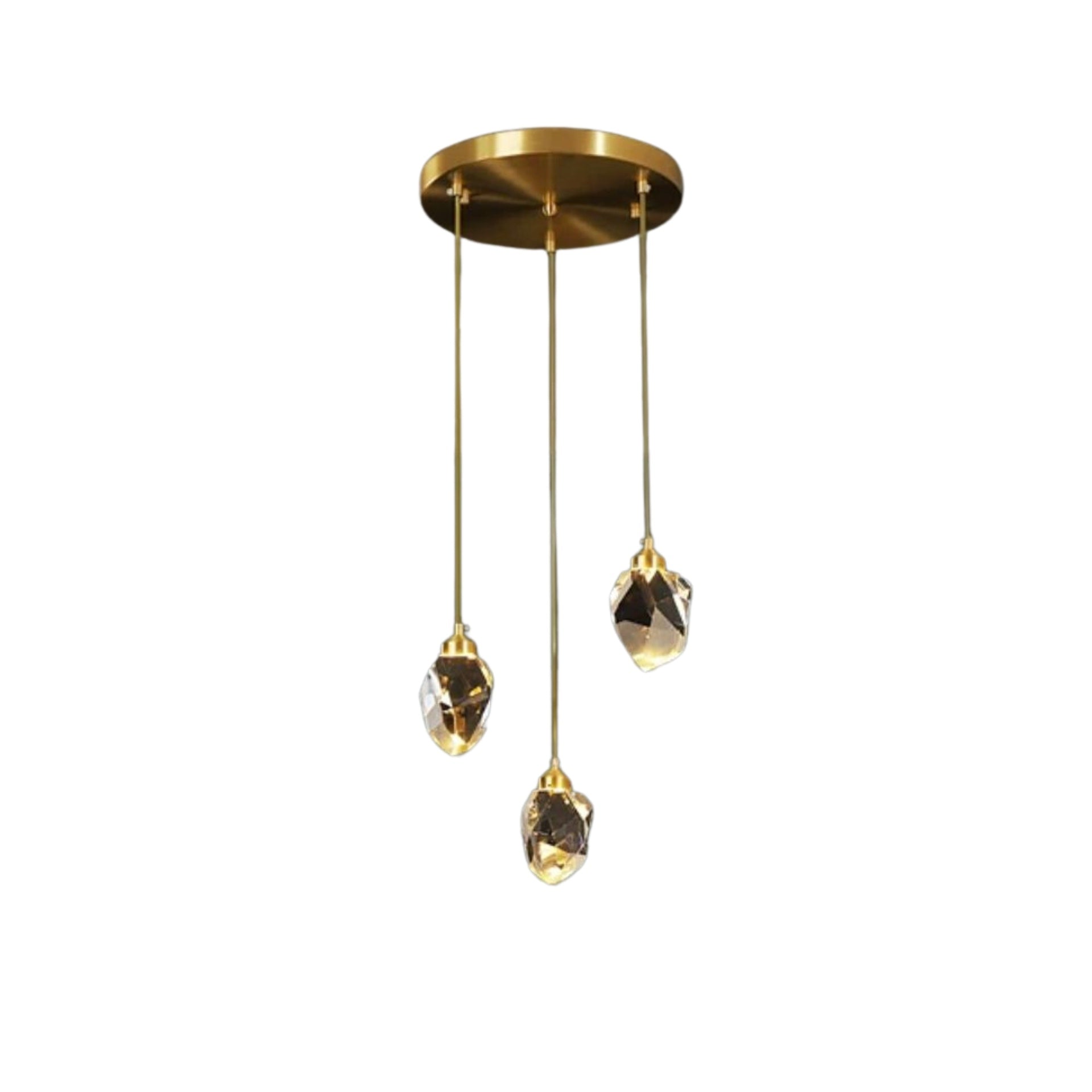 Pendant Lamp 3 Lights Gold and Crystal G4x3 120v/60Hz