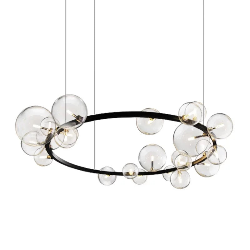 Pendant Lamp Round Metal Gold with Clear Globes D47in G9x24 120v/60Hz