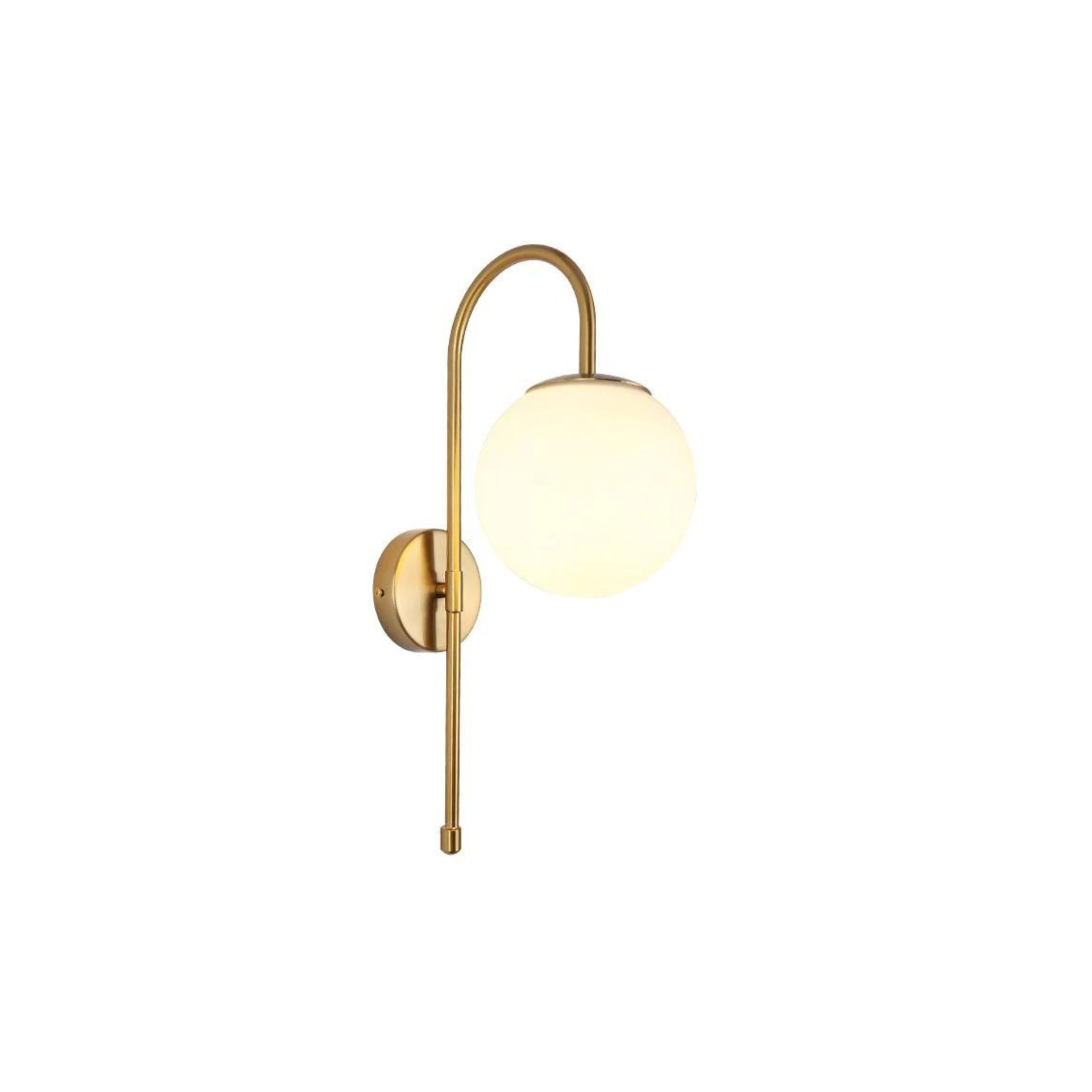 Gold Wall Light with Frost Globe Ø8in 1xE12 120v/60hz