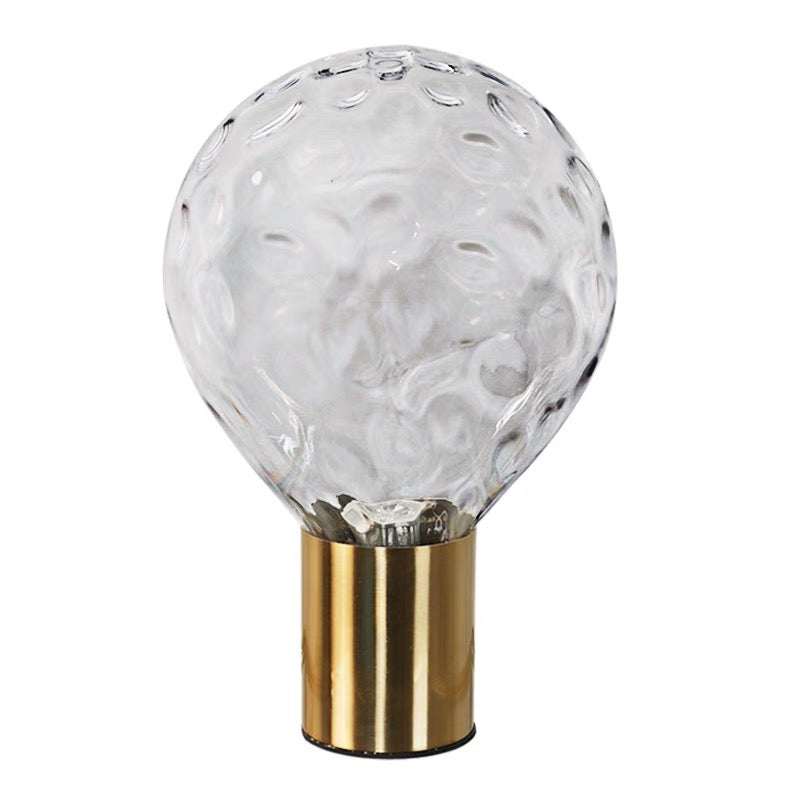 Table Lamp Gold Base with Clear Crystal Globe H16in E26x1 120v/60Hz
