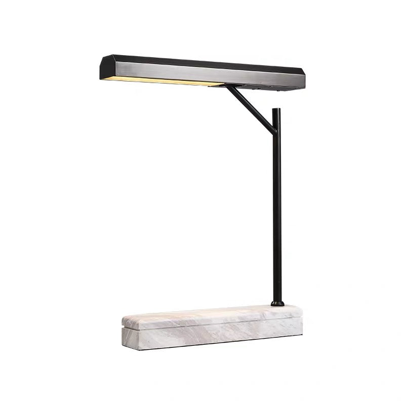 Table Lamp White Stone Base with Black Shade H15.5in E26x1 120v/60Hz