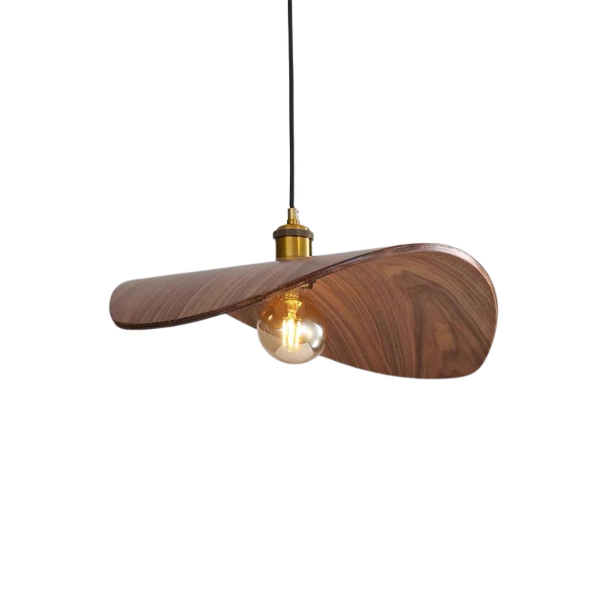 Pendant Lamp Dark Wood D19 H17 inches inches Small E26x1 120v/60Hz