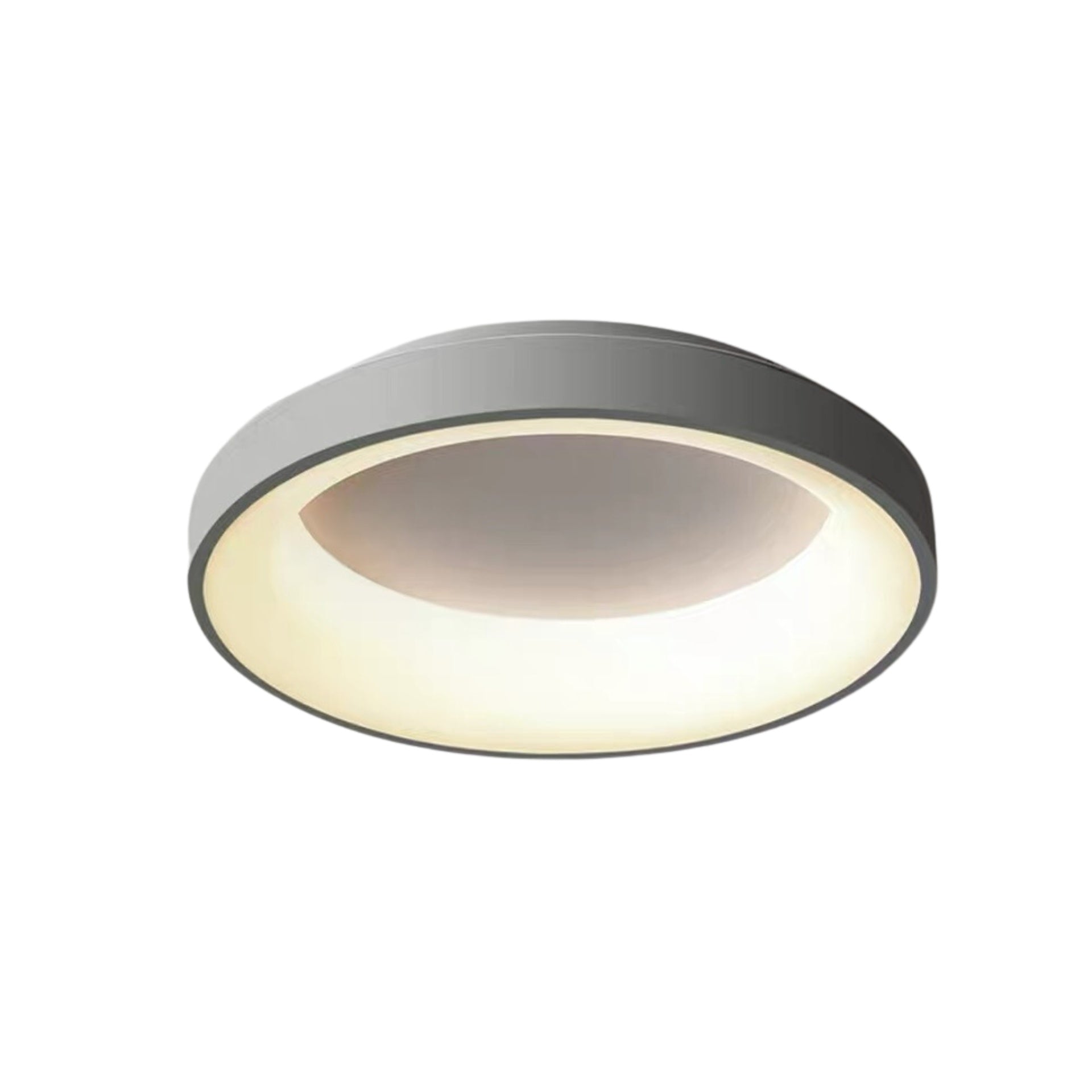 Brushed Silver Ceiling Light D18.9" H2.36" 38W Triac Dimmable 3000K 120v/60Hz