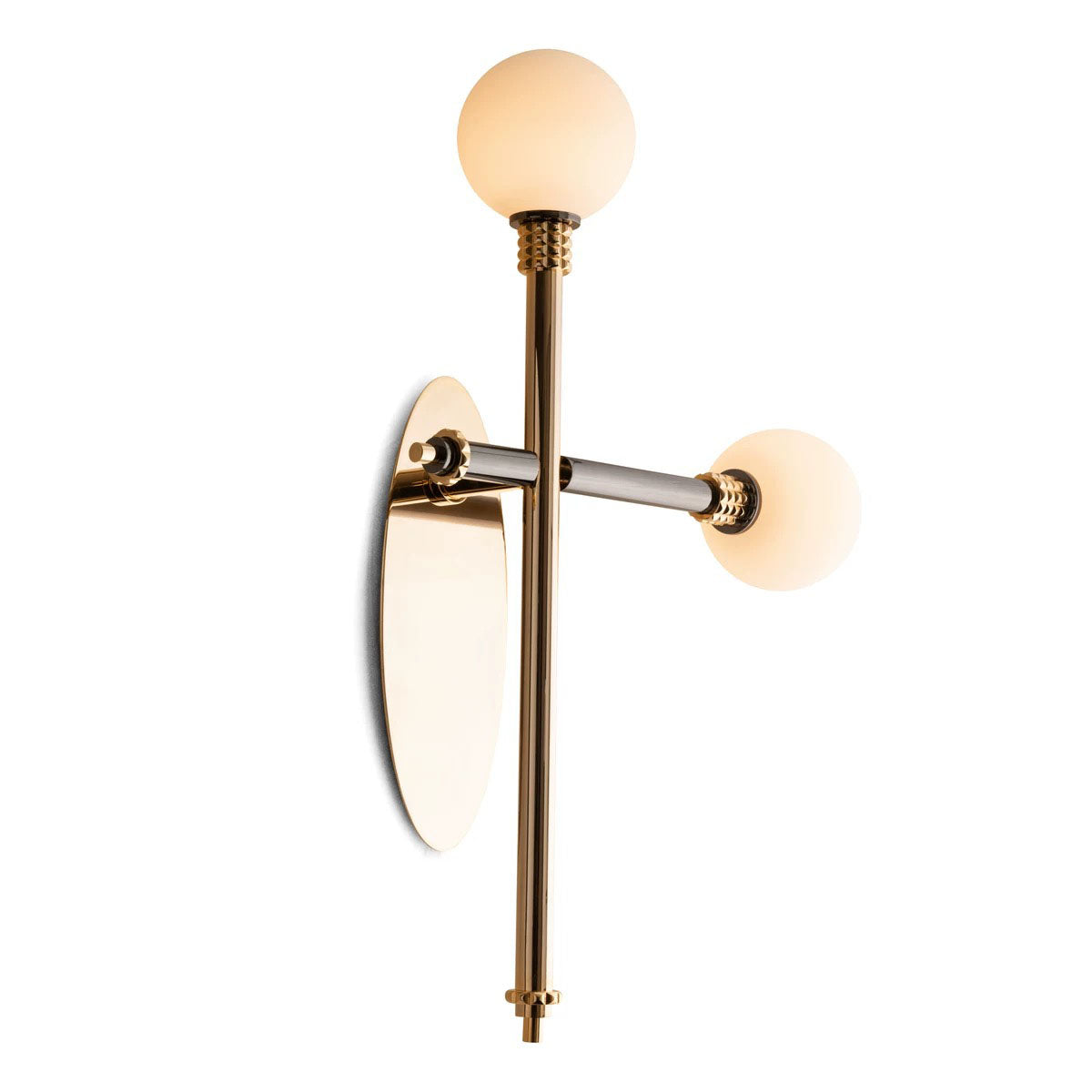 Gold Wall Light with Frosted Globes G9x2 120v/60Hz