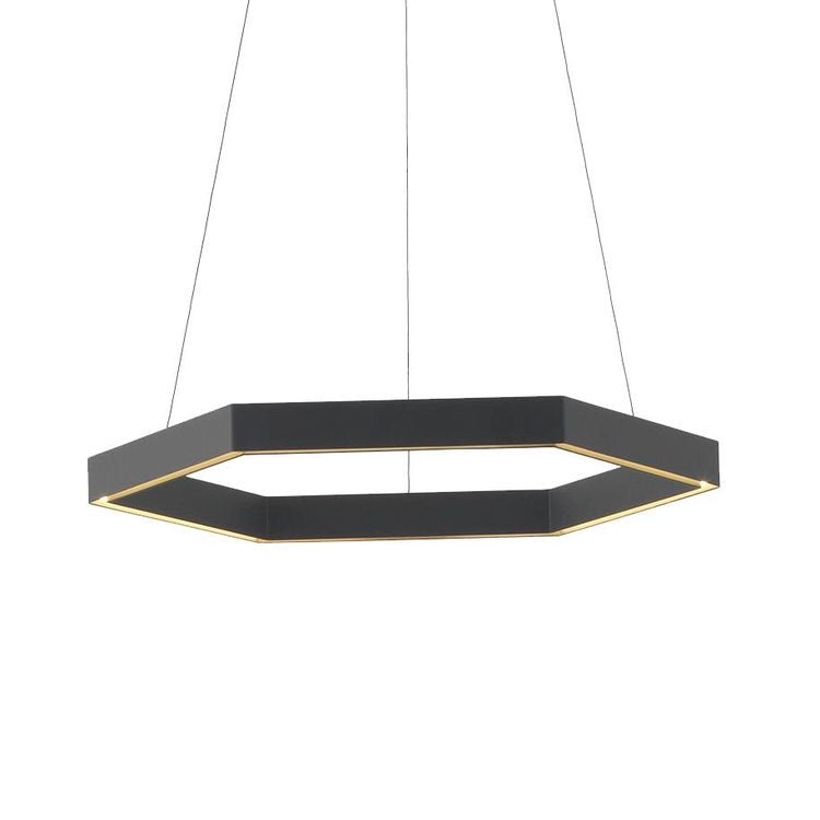 Pendant Lamp 39 inch Hexagonal Black Ring LED 3000k 50W 120v/60Hz